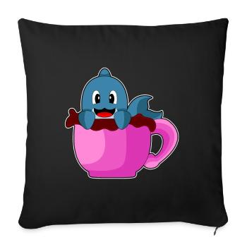 Dolphin Coffee Mug - Sofa pillowcase 17,3'' x 17,3'' (45 x 45 cm) - black - Front