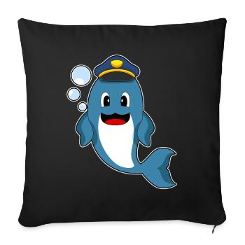 Dolphin Policeman Police - Sofa pillowcase 17,3'' x 17,3'' (45 x 45 cm) - black - Front
