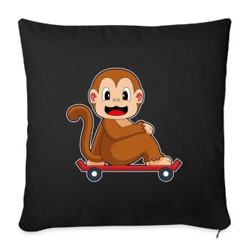 Monkey Skater Skateboard - Sofa pillowcase 17,3'' x 17,3'' (45 x 45 cm) - black - Front