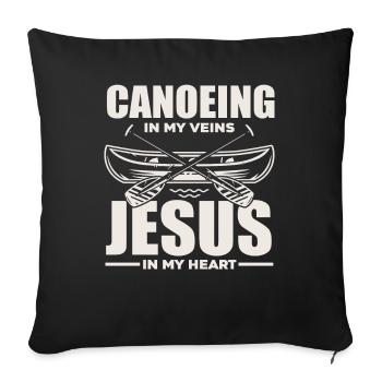 Canoe Jesus Christian Christians - Sofa pillowcase 17,3'' x 17,3'' (45 x 45 cm) - black - Front