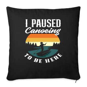 Canoe Paused Retro Canoe Lover - Sofa pillowcase 17,3'' x 17,3'' (45 x 45 cm) - black - Front