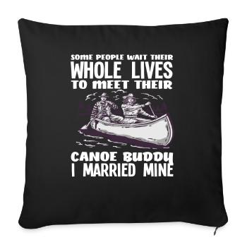 Canoe Man Woman Love - Sofa pillowcase 17,3'' x 17,3'' (45 x 45 cm) - black - Front
