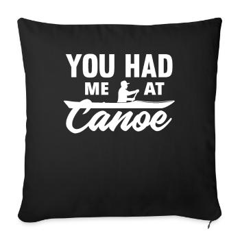 Canoë Canoë Canoë - Housse de coussin décorative 45 x 45 cm - noir - Devant