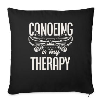 Canoe is my therapy - Sofa pillowcase 17,3'' x 17,3'' (45 x 45 cm) - black - Front
