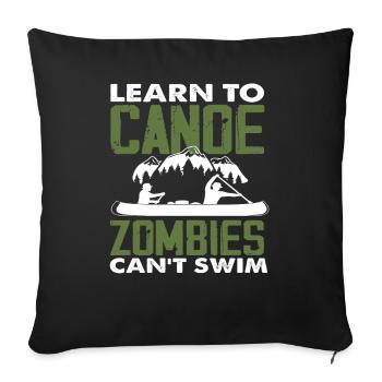 Drôle de canoë disant canoë - Housse de coussin décorative 45 x 45 cm - noir - Devant
