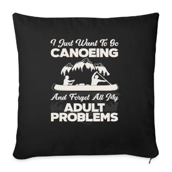 Canoe Adult Saying - Sofa pillowcase 17,3'' x 17,3'' (45 x 45 cm) - black - Front