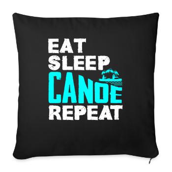 Manger un canot de couchage - Housse de coussin décorative 45 x 45 cm - noir - Devant