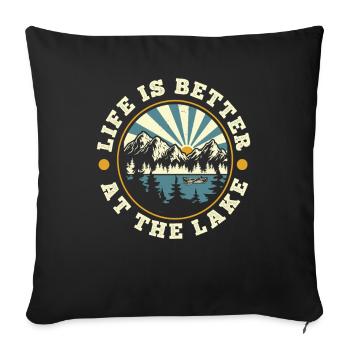 Canoë de sauvetage - Housse de coussin décorative 45 x 45 cm - noir - Devant