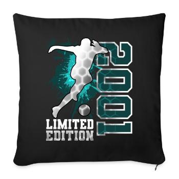 2001 Football Limited Edition Birthday - Sofa pillowcase 17,3'' x 17,3'' (45 x 45 cm) - black - Front