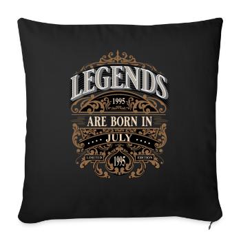 1995 Juillet Naissance Année de naissance - Housse de coussin décorative 45 x 45 cm - noir - Devant