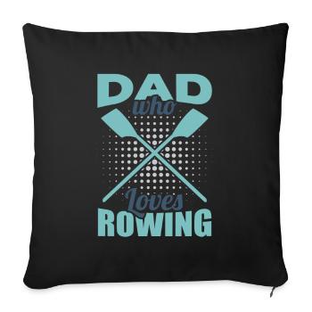 Père aviron - Housse de coussin décorative 45 x 45 cm - noir - Devant