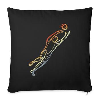 Croquis du gardien de but - Housse de coussin décorative 45 x 45 cm - noir - Devant