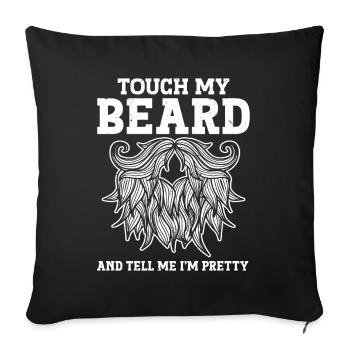 Citation à barbe Hommes barbus - Housse de coussin décorative 45 x 45 cm - noir - Devant