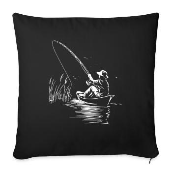 Pêche - Housse de coussin décorative 45 x 45 cm - noir - Devant