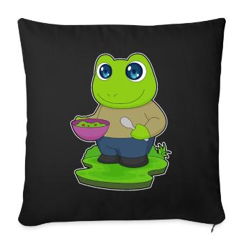 Frog Cooking Bowl Cooking - Sofa pillowcase 17,3'' x 17,3'' (45 x 45 cm) - black - Front