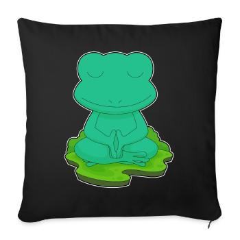 Frog Yoga Fitness Meditation - Sofa pillowcase 17,3'' x 17,3'' (45 x 45 cm) - black - Front