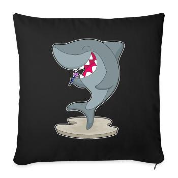 Fléchette de requin - Housse de coussin décorative 45 x 45 cm - noir - Devant