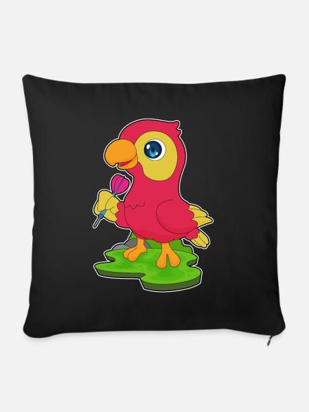 Papagei Dart Dartpfeil - Sofakissenbezug 45 x 45 cm - Schwarz
