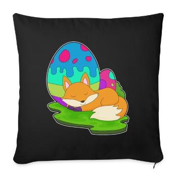 Fox Easter Easter Eggs - Sofa pillowcase 17,3'' x 17,3'' (45 x 45 cm) - black - Front