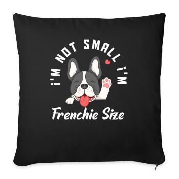 Pas petit bouledogue français chien chien - Housse de coussin décorative 45 x 45 cm - noir - Devant