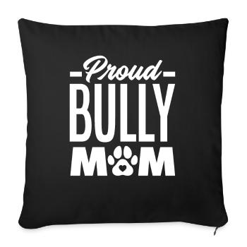 Fière maman des bouledogues - Housse de coussin décorative 45 x 45 cm - noir - Devant