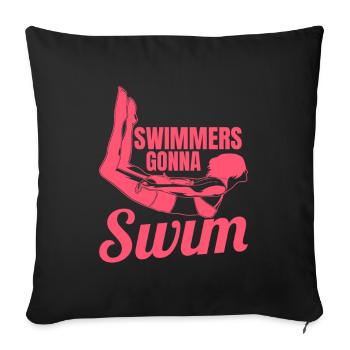 Nageur - Housse de coussin décorative 45 x 45 cm - noir - Devant