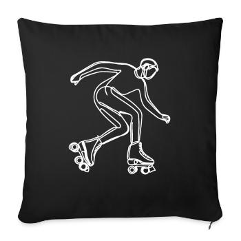 Roller Skater Drawing - Sofa pillowcase 17,3'' x 17,3'' (45 x 45 cm) - black - Front