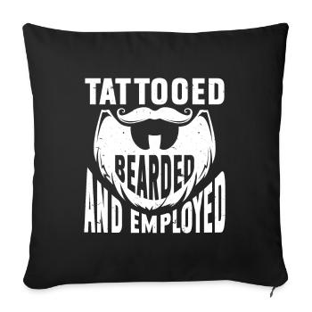 Citation à barbe Hommes barbus - Housse de coussin décorative 45 x 45 cm - noir - Devant