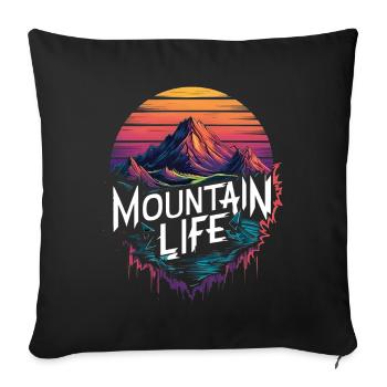 Mountain Life Retro Sunset Design - Sofa pillowcase 17,3'' x 17,3'' (45 x 45 cm) - black - Front