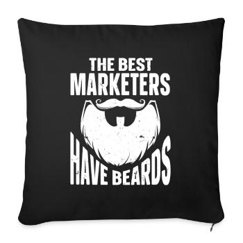 Citation à barbe Hommes barbus - Housse de coussin décorative 45 x 45 cm - noir - Devant