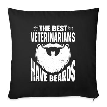 Citation à barbe Hommes barbus - Housse de coussin décorative 45 x 45 cm - noir - Devant