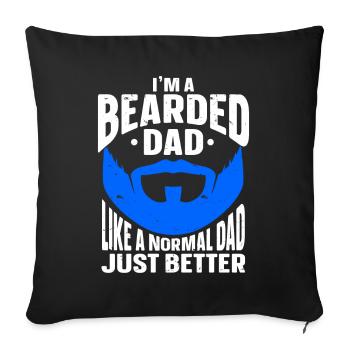 Citation à barbe Hommes barbus - Housse de coussin décorative 45 x 45 cm - noir - Devant