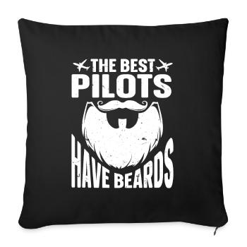 Citation à barbe Hommes barbus - Housse de coussin décorative 45 x 45 cm - noir - Devant
