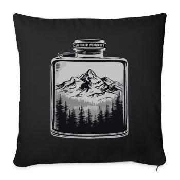 Nature Paysage Extérieur Montagne Paysage Hip Flask - Housse de coussin décorative 45 x 45 cm - noir - Devant