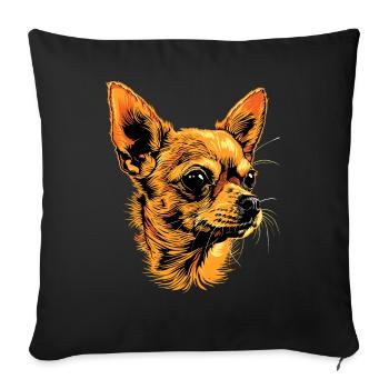 Maîtresse de chien chihuahua J’aime les chihuahuas mignons - Housse de coussin décorative 45 x 45 cm - noir - Devant