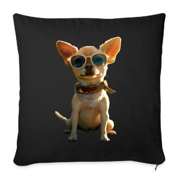 Maîtresse de chien chihuahua J’aime les chihuahuas mignons - Housse de coussin décorative 45 x 45 cm - noir - Devant