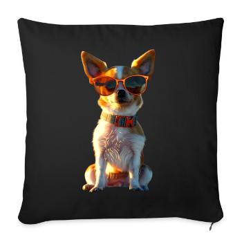 Maîtresse de chien chihuahua J’aime les chihuahuas mignons - Housse de coussin décorative 45 x 45 cm - noir - Devant