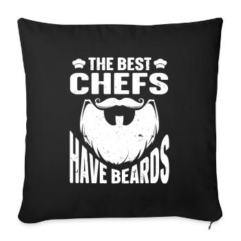 Citation à barbe Hommes barbus - Housse de coussin décorative 45 x 45 cm - noir - Devant