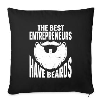 Citation à barbe Hommes barbus - Housse de coussin décorative 45 x 45 cm - noir - Devant