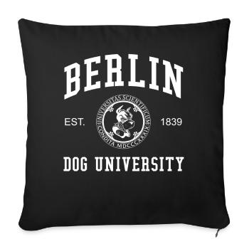 Université canine de Berlin Universität Hochschule Uni - Housse de coussin décorative 45 x 45 cm - noir - Devant