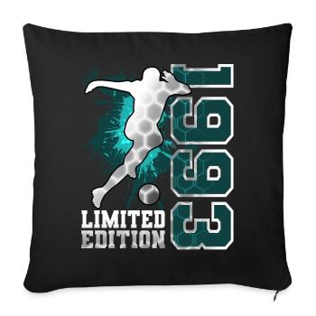 1993 Born Football Limited Edition Birthday - Sofa pillowcase 17,3'' x 17,3'' (45 x 45 cm) - black - Front