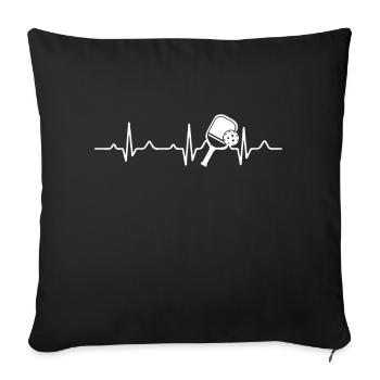 Pickleball Player Pickleball Balls Heartbeat - Sofa pillowcase 17,3'' x 17,3'' (45 x 45 cm) - black - Front