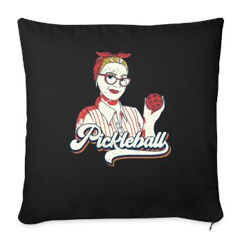 Pickleball Player Pickleball Balls Vintage - Sofa pillowcase 17,3'' x 17,3'' (45 x 45 cm) - black - Front