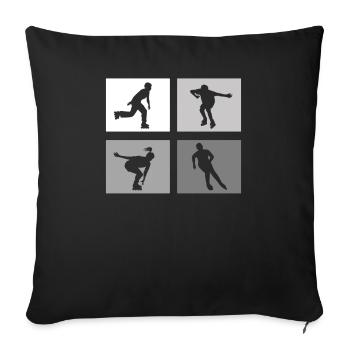 Inline-Skating Rollerskates Inline-Skater - Sofa pillowcase 17,3'' x 17,3'' (45 x 45 cm) - black - Front