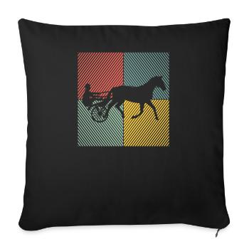 Trotting Horse, Trotting Racing, Equestrian Sports, Horses - Sofa pillowcase 17,3'' x 17,3'' (45 x 45 cm) - black - Front