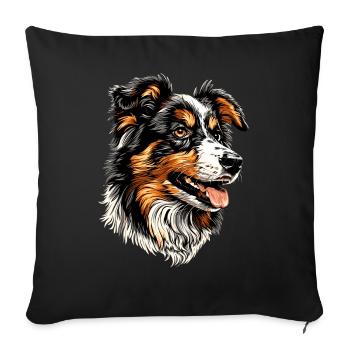 Australian Shepherd Dog Lover Cute Aussie - Sofa pillowcase 17,3'' x 17,3'' (45 x 45 cm) - black - Front