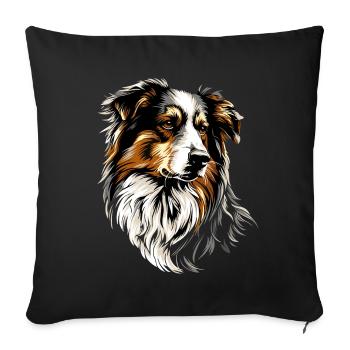 Australian Shepherd Dog Lover Cute Aussie - Sofa pillowcase 17,3'' x 17,3'' (45 x 45 cm) - black - Front