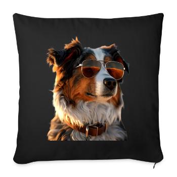 Australian Shepherd Dog Lover Cute Aussie - Sofa pillowcase 17,3'' x 17,3'' (45 x 45 cm) - black - Front