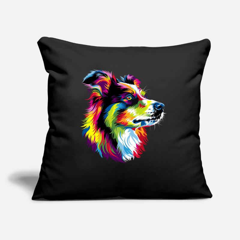 Australian Shepherd Bunte Farben Pop Art Aussie Sofakissenbezug 45 x 45 cm