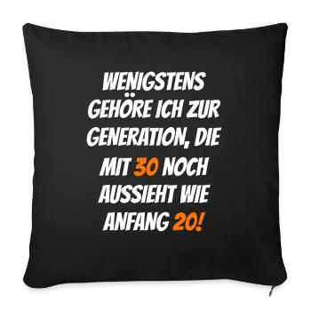 Wenigstens Gehöre Ich Zur Generation Lustiges Zita - Sofakissenbezug 45 x 45 cm - Schwarz - Vorne